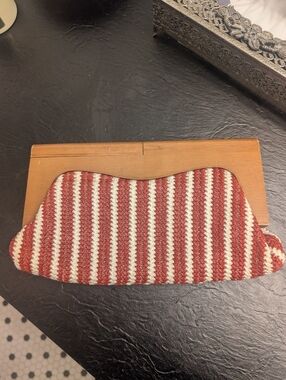 Red And White Striped Clutch